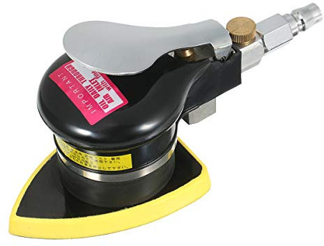 Irfora Ponceuse excentrique pneumatique - Petite ponceuse triangulaire à palmier - Ponceuse de détail pour coins de voiture - Entretien de la peinture - Élimination de la rouille - Ponceuse à bois 70