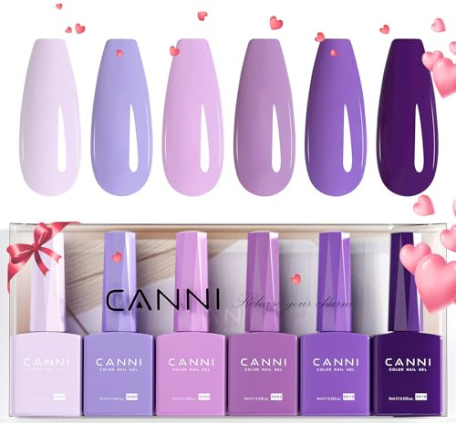 CANNI Vernis Gel Semi Permanent 6 Couleurs violet 9ml