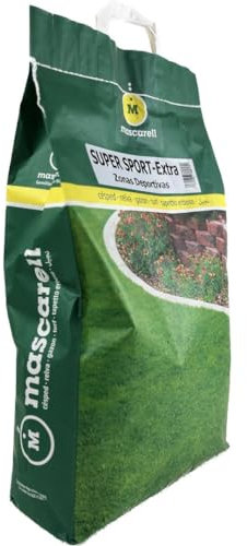 Mascarell Semillas, SUPER SPORT EXTRA, Semillas de Césped, Verde y Duradero, Compacto y Resistente, 5 KG