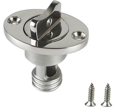 SEIWEI Ovaler Lenzstopfen aus Edelstahl 316, rostbeständig, für Boote, Yachten und Beiboote; mit Spund und Schrauben