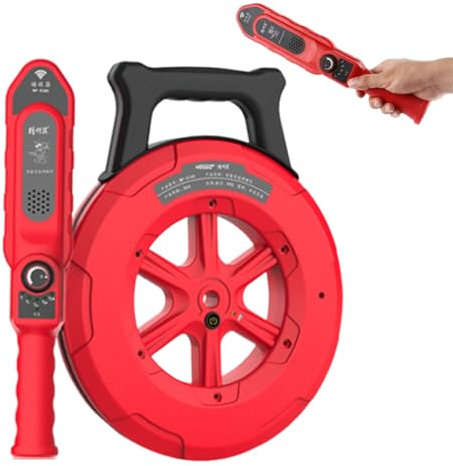 twostronking Wasserleitungssuchgerät, 40 cm Erkennungstiefe, Mit 7 Wasserdichten Sonden Und Empfindlichkeitseinstellknopf, 20/30/40 M Signalkabel, Geeignet Für Stahl- Und PVC-Rohre,40m