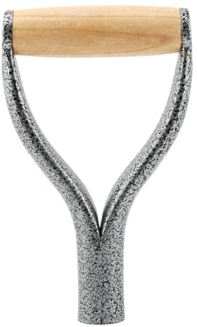 Alide Y-handtag för snöskyfflar, med ergonomiskt Y-grepp för snöskyfflar, trädgårdsspadar, kratta och grävverktyg (silver)
