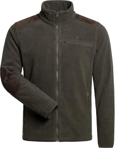 ACE Schakal Jäger-Fleecejacke für Herren - Outdoor-Jacke aus Fleece für Männer - mit DREI Taschen & Gummizug - Oliv - L