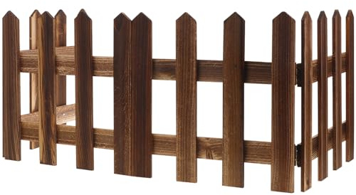 Abaodam Clôture de Jardin en Bois Carbure 12 M X 30 CM Bordure de Clôture Paysagère Résistante à la Corrosion pour Pelouse et Parterres de Fleurs Décoration Extérieure Solide