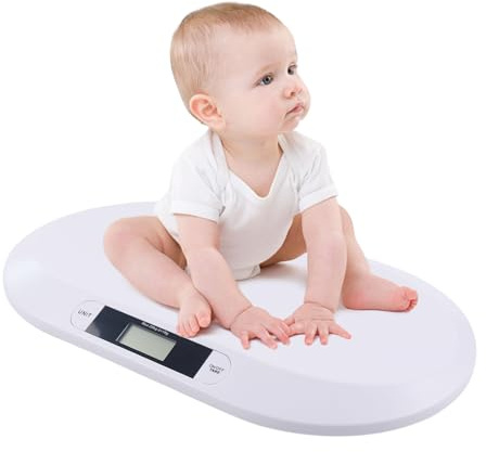 Bilancia elettronica per bambini con asciugamano e righello di misurazione, display digitale LCD, alta precisione, portata massima 20 kg, adatta per neonati
