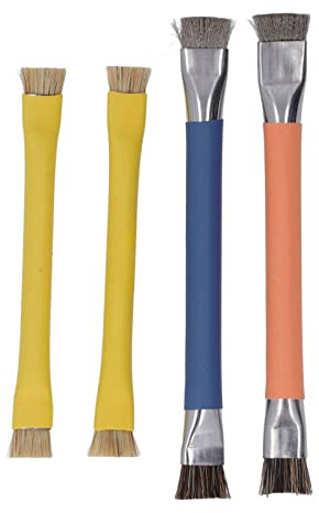 Set di 4 spazzole per la pulizia della tastiera, kit di spazzole per la manutenzione e la pulizia elettronica antistatiche con setole in acciaio inox e impugnatura in ABS per PC,