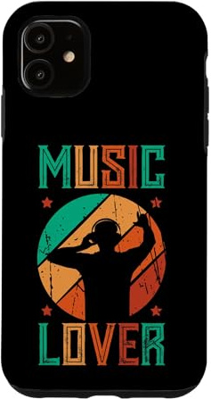 Custodia per iPhone 11 DJ retrò per amanti della musica Silhouette Vintage
