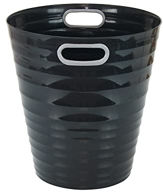 Waytex 931073 Poubelle de bureau noir – Corbeille à papier en plastique design moderne pour bureau, chambre, salle de bain – Contenance 12,5L – Couleur Noir