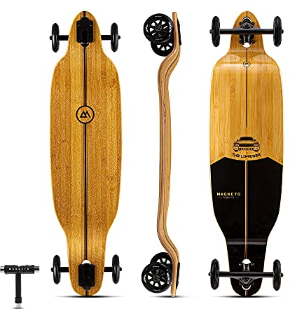 Glider Collection,101.6x23.5 cm,Premium-Longboard-Skateboard,große große 100 mm Räder,Bambus-Deck mit hartem Ahornkern,Cruiser Carver,Herren Damen Erwachsene Teens,gratis Skate-Werkzeug
