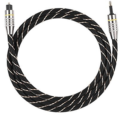 Sutinna Audio Optical Fiber Cable,Toslink to Mini Plug 3.5mm Optical Fiber Digital Audio Cable SPDIF Gold Plated Connector Round(2 m)