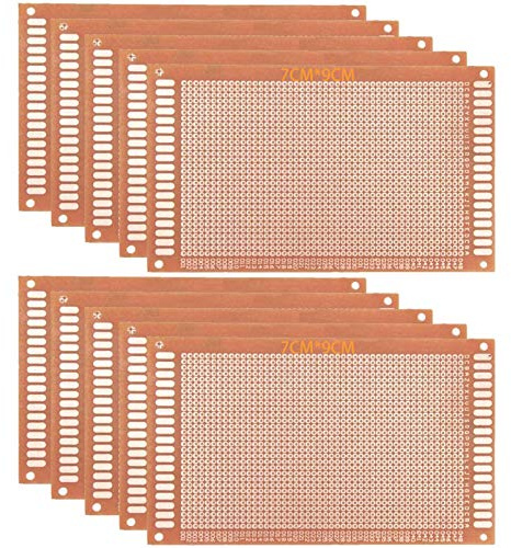 GTIWUNG 10Pezzi 7 x 9 cm Basetta Scheda PCB Prototipo Universale Singolo Faccia Circuito Stampato Prototype per Saldatura e Fai Da Te Progetto