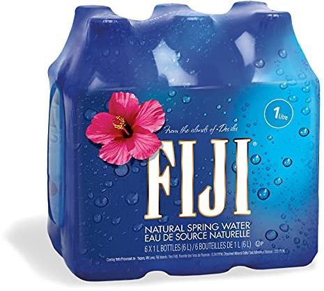 Fiji Water Fiji Natural Artesian Water, 1L (1.05 Qt Pack of 6), 1 Liter
