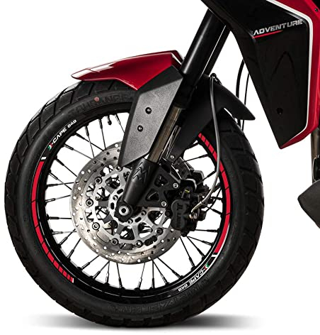 labelbike - Adesivi Moto Strisce Cerchi Ruote Decorazioni e Protezioni con Licenza Ufficiale Moto Morini X-CAPE 650 2021-2024 - Colore Rosso Nero