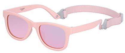 COCOSAND Baby-Sonnenbrille mit Band, polarisiert, UV-Schutz, weiches Silikon-Nasenauflage für Kleinkinder Mädchen Jungen Alter 0-24 Monate
