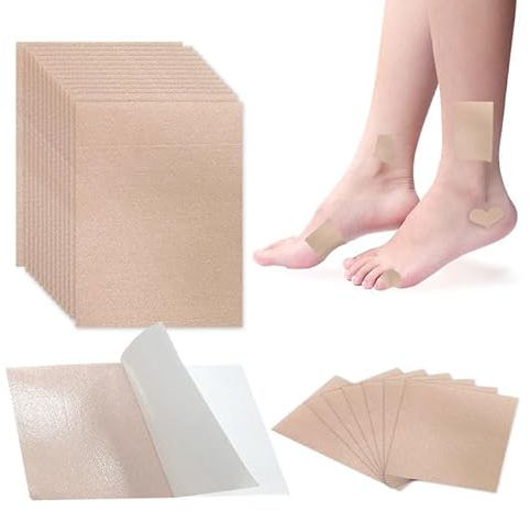 SKHAOVS 30 Blatt Moleskin Klebeband,Polsterung Blasen Präventionsband Mehrzweck, Moleskin Klebepads Schuhe Moleskin Polsterung Blasen Präventionsband,für Ferse Zehen Von Schaumbildung (12×9 cm)