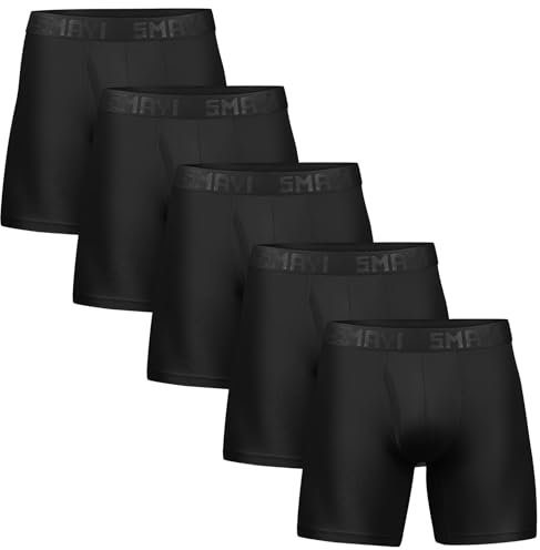 5Mayi Sport Boxershorts Herren Unterhosen Männer Polyester 5er Pack M,A: 5er Pack Schwarz