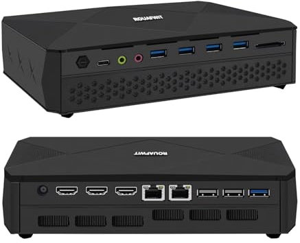 ROUAFWIT Gaming Mini PC Desktop Win 11 Pro, Core i9 11900H 8C/16T With RTX 3060 12GB Graphics, DDR5 64GB RAM 2TB M.2 NVME SSD Small Computer, Wifi6 BT5.2, 4 Display, 2 Fan