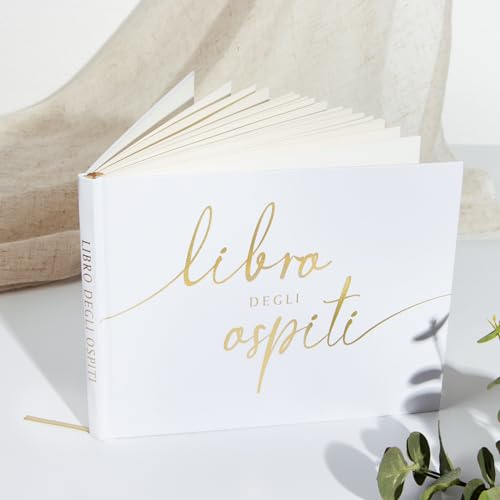 BETESSIN Libro degli Ospiti Matrimonio Guest Book Libro degli Ospiti Nozze Libro Dediche Matrimonio Segnaposto 23 * 18cm