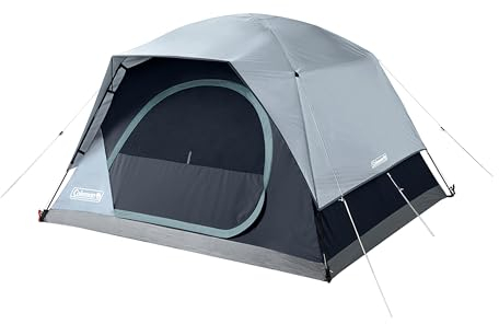 Coleman Skydome Tent with LED Lights & 5-Minute Setup, Weatherproof 4-Person Tent with Overhead Lighting, Made of PFAS-Free Materials