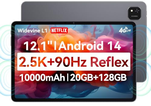 ALLDOCUBE iPlay 60 Pad Pro 12,1 Tablet: 2560x1600, 90Hz, PC-Modus, Gesichtserkennung, Android 14, 10000mAh, 33W Schnellladen, Widevine L1, 4 Lautsprecher, 8MP+16MP, 20GB+128GB+1TB