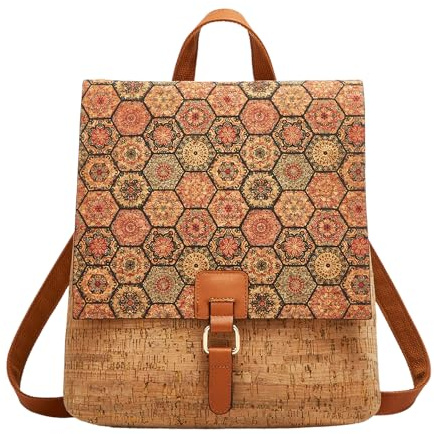 aolaso Frauen Rucksack von Kork Tasche Umweltfreundlicher Daypack Rucksackhandtasche für Damen Kork Rucksack (Mode 2)
