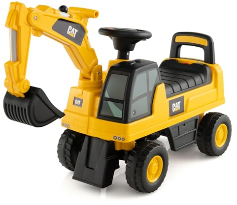 SOARS Sitzbagger, Kinderbagger mit Lenkbarer Schaufel, Rutschauto mit Hupe, verstecktem Stauraum & Kippschutz, Bagger zum Draufsitzen bis 25 kg belastbar, für Kinder ab 1 Jahr