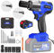 Cordless Impact Wrench, Brushless 1/2 Power Impact Driver, 2500RPM & Max Torque 450Nm, High Torque Electric Wrench with 4 Socket Set, 12 Drill Set, 6.0Ah Battery, 1 Charger, 1 Carry Box, for Car Home