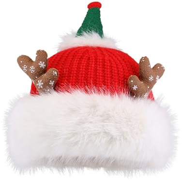 TAGVO Bonnet Noel Adulte Chapeau de Père Noël Luxe Costume de Chapeau de Noël en Peluche Bonnet de Noel Ornements de Noël
