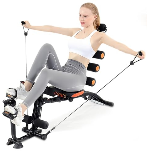 Abdominal Workout Bench – Adjustable Sit-Up Machine with Leg Lock – Home Gym Core Trainer for Abs, Crunches, Leg Raises – Foldable, Heavy-Duty Steel Frame – Max Weight 240LB