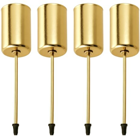 GWHOLE 4 stycken ljusstakar, adventskransset, stavljushållare, adventskrans, ljusplugg, adventsljushållare, metall, blockljus, adventskrans, ljusstake, stavljus, ljusstake, guld