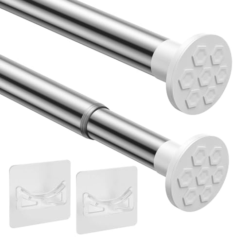 VirtuGro 110-200cm Bastone Tenda a Pressione Regolabile Bastone Tenda Doccia Acciaio Inox Ispessito&Robusto Può Sopportare 20KG per Appendere Tende, Tende per Porte e Indumenti