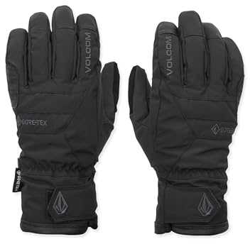 Volcom Men's CP2 GORE-TEX Snowboard Gloves – Waterproof Insulated Gloves Grip Palm, Black, Medium