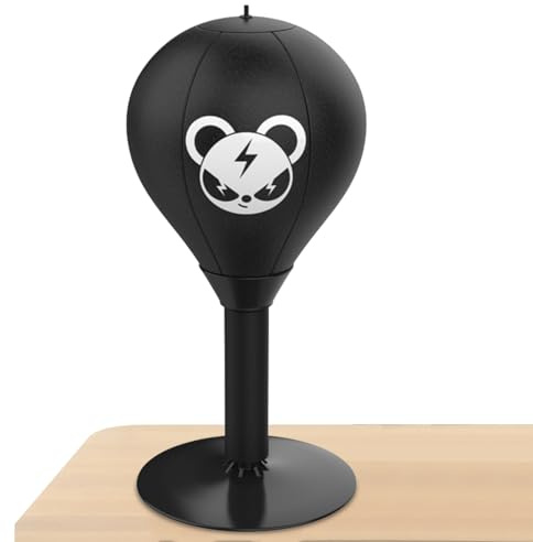Dmuzsoih Sac de frappe de bureau, 17,7 x 40 cm, pour bureau, avec tige de base, pompe à air, anti-stress, punching ball, sac de frappe de table, poire de frappe pour