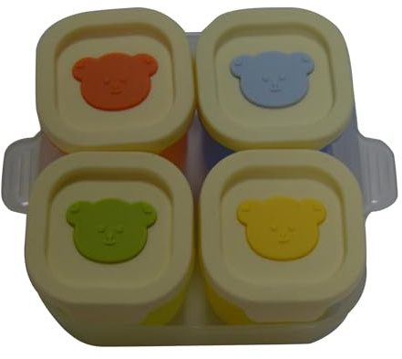 Bandeja De Congelación De Alimentos Para Bebés De Silicona De 4 Secciones Contenedor De Cubitos De De Diseño Antideslizante Con Segura Para Para Almacenamiento De Puré Infantil De