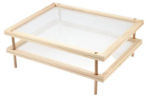 Séchoir à Pâtes et Herbes en Bois Empilable | Déshydrateur 2 à 4 Niveaux avec Grille Aérée | Gain de Place pour Cuisine (Fruits, Légumes) | Accessoire de Rangement Multifonction
