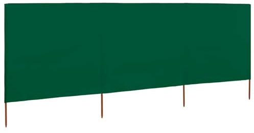 Gecheer Paravento pieghevole a 3 pannelli, schermo antivento portatile in tessuto e legno 400x80 cm verde, divisorio da esterno per giardino, terrazzo, balcone e spiaggia
