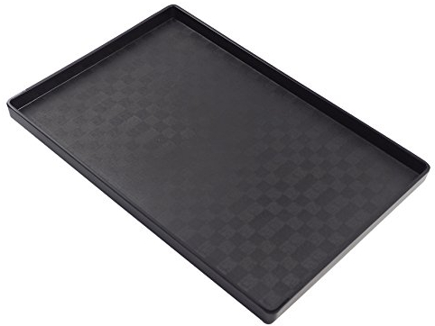 Reptilien-Futternapf OMEM große Wasserschale, Futternapf, Schildkrötenschale (XL, schwarzes Gitter)