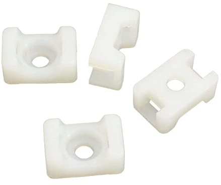 100x Schraubsockel für Kabelbinder 15x10mm Weiß natur Montagesockel