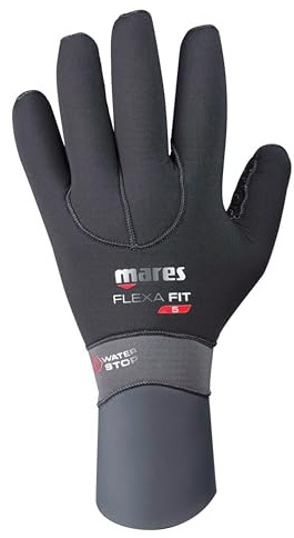 Mares Flexa Fit Ultrastretch 5 mm Neoprene Scuba Diving Gloves | Cut Pre-Shaped Cuffs with Leather and Glide, X-Small