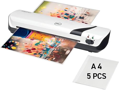 GBC Inspire+ White A4 Home Laminator, Starter Pack of 5 A4 Pouches Included