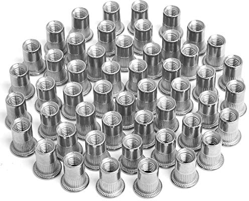 Jubaopen 80 Stück Edelstahl Niet Mutter M6 Nietmutter Rund Blindnietmutter Niet Nutsert Kappe Flachkopf Gewinde Nietmuttern Einnietmuttern Nutsert Befestigung (1.5 * 1.2cm)