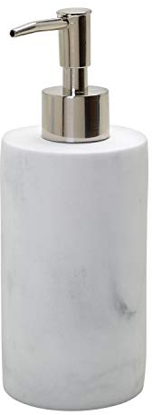 Zenna Home Corin Bathroom Soap Dispenser, Resin with White Marble Finish, Lotion Dispenser with Pump for Bathroom Decor, Marble Grey