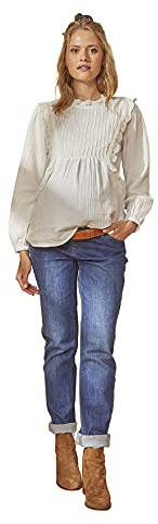 Vertbaudet Umstands-Jeans mit Stretch-Einsatz, Mom-Fit dunkelblau verwaschen 38