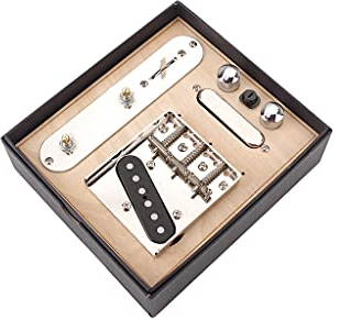 Alnicov Prewired Threaded Saddle Bridge Plate Loaded Alnico V Pickups,3-way Switch Control Plate with Tone Volume Knobs,Neck Pickup Set for Telecaster TL Electric Guitar