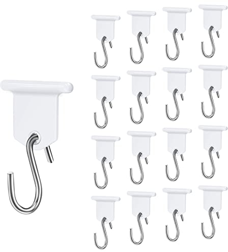 URAQT 17 Paires Crochet Auvent, Accessoires Auvent RV Crochet en Forme de S Facile a Installer, Crochet D'auvent de Camping Car pour Intérieures Extérieures Caravane Tente de Noël Fournitures (Blanc)