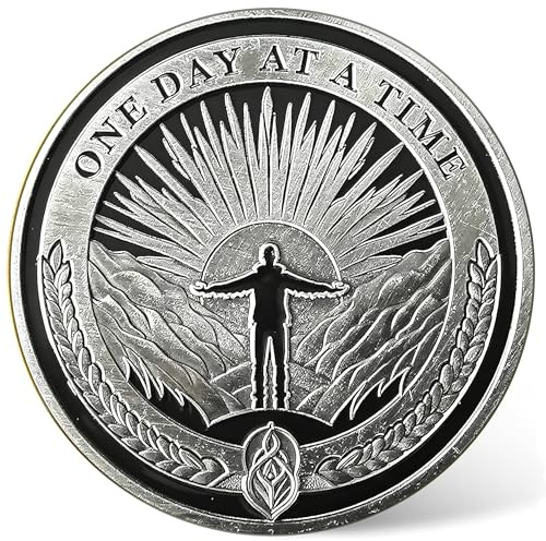 Sobriety Inspiration Coin - One Day at a Time Motivational Chip AA Medallion
