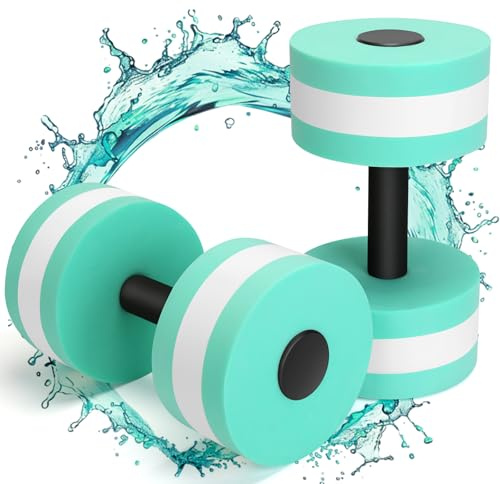 YECERCAN Water Weights for Pool Exercise, 2pack Aquatic Dumbbells for Pool Fitness, Dense and Sturdy Pool Weights for Water Aerobic Workouts, Wight Loss, Aqua Therapy