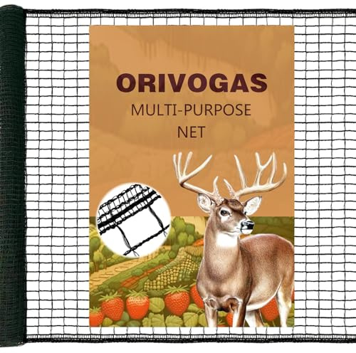 ORIVOGAS Plastic Mesh Fence Deer Fencing 4x75ft,Reinforced Edges,55gsm Heavy Duty Temporary Fence,Ideal for Garden Netting,Animal Barrier,Safety Netting, Fruit Plant Protection, Black