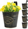 BOOMTOP 5 Stück Metall Blumentopf Hängend Schwarz Blumentöfpe mit Abnehmbar Haken Hängetöpfe für Pflanzen Blumen Hängetopf zum Aufhängen für Balkon Garten Wand Terrasse Innen Außen 14x15x11,5cm