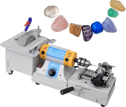 FJYAWEN Machine à Polir Les Pierres Précieuses 750 W, Rectifieuse à Facettes, Polisseuse De Bijoux, Rectifieuse Plate, Machine Lapidaire 800-10 000 TR/Min, pour Bijoux, Jade Et Métaux Précieux
